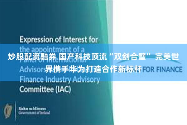 炒股配资融券 国产科技顶流“双剑合璧” 完美世界携手华为打造合作新标杆